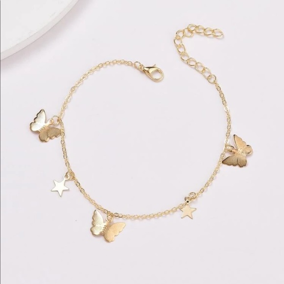 • Amelia • Butterfly + Star Anklet - Picture 3 of 4
